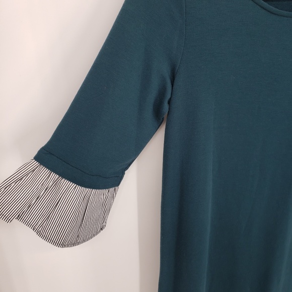 Pleione Shift Dress with Striped Bell Sleeves XS - Picture 4 of 7